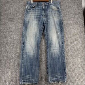 Y2K Oleg Cassini Jeans Men's 38x33 Vintage Faded Distressed Baggy